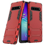 Slim Armour Tough Shockproof Case & Stand for Samsung Galaxy S10 5G - Red